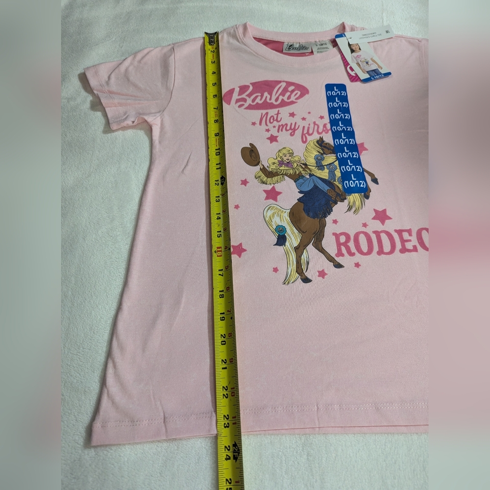 Barbie Pink Kids Girls Rodeo T-Shirt - Picture 3 of 16